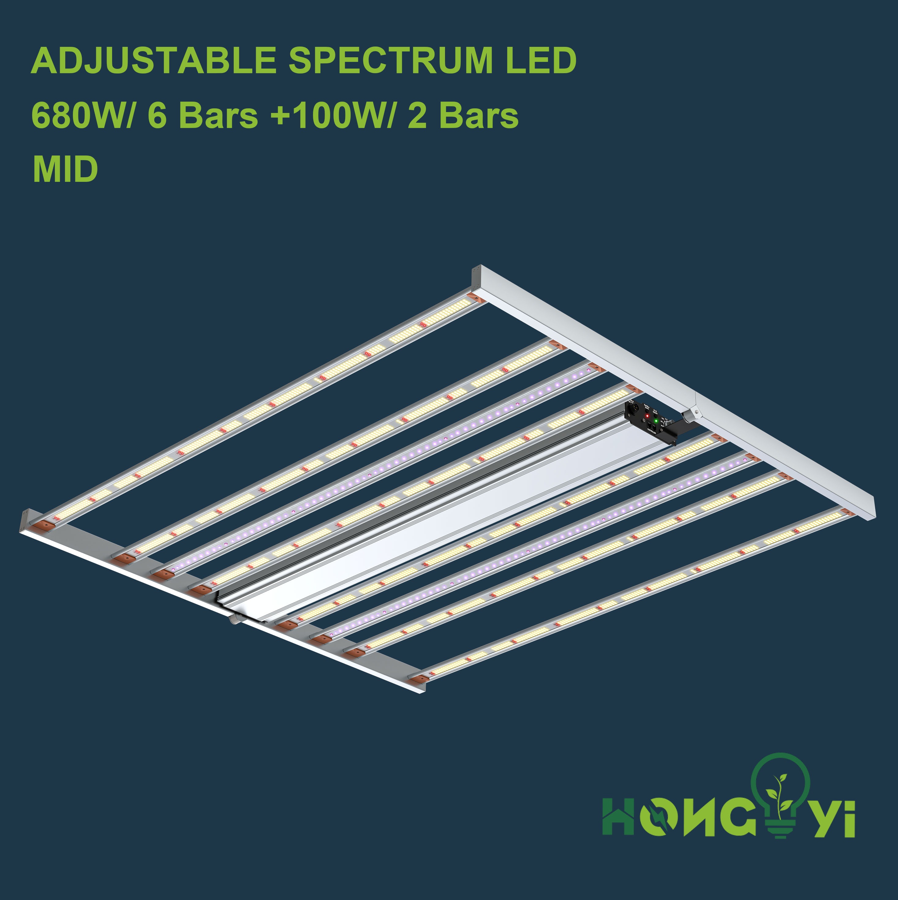 Spectrum adjustable LED 6+2 bars 780W MID 3030